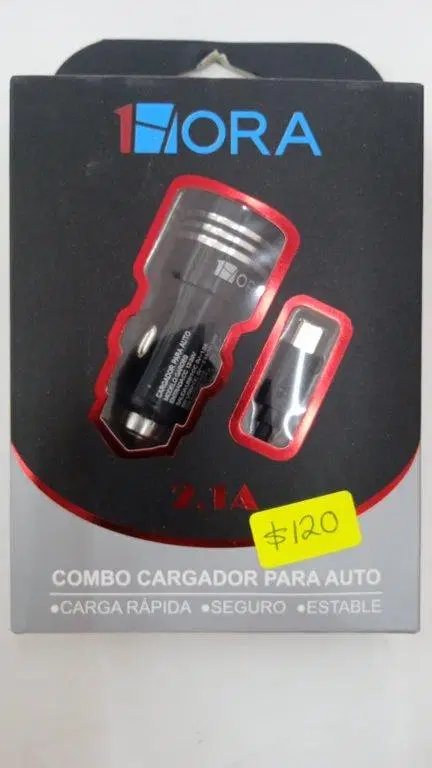 Cargador para auto entrada MicroUSB 1Hora