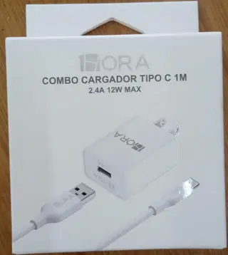 Cargador 12w con cable USB a C 1Hora