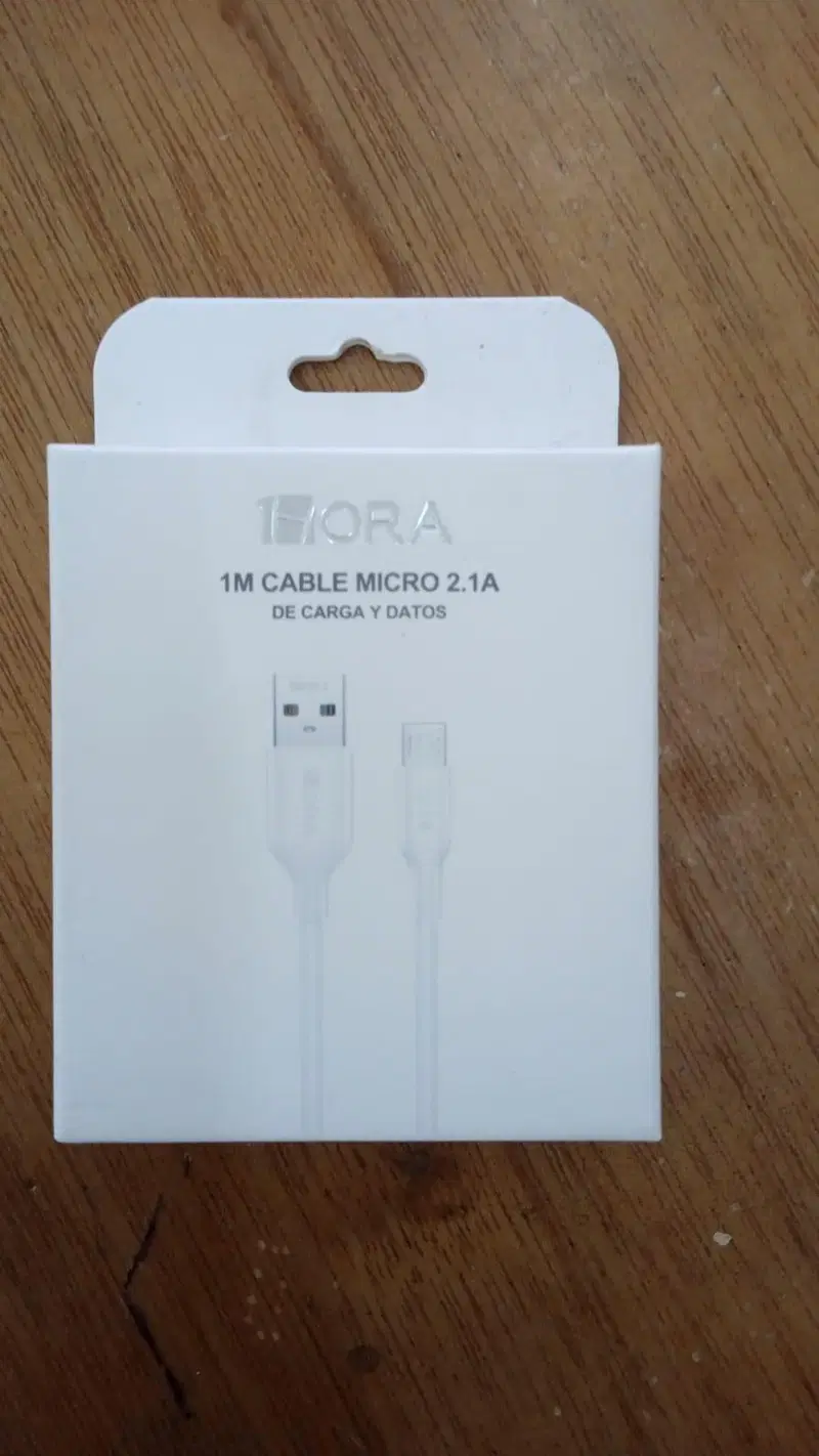 Cable USB a MicroUSB 2.1A 1m 1Hora